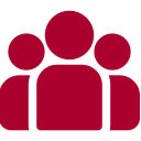 Abstract red figures representing a group