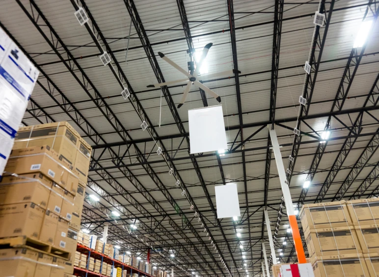 Stacked boxes in a warehouse