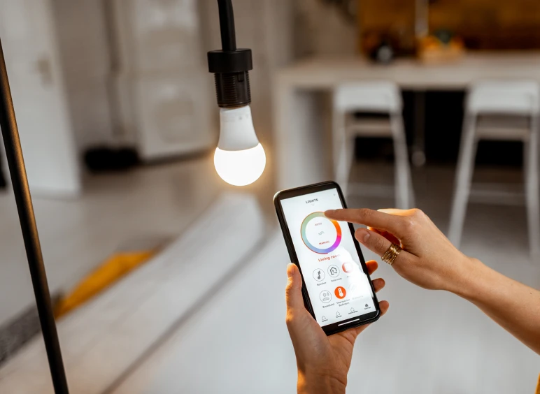 Adjusting light settings via phone app