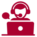 Red customer service graphic