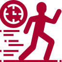 Person running with crosshair design