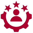 Icon of person with stars and gear